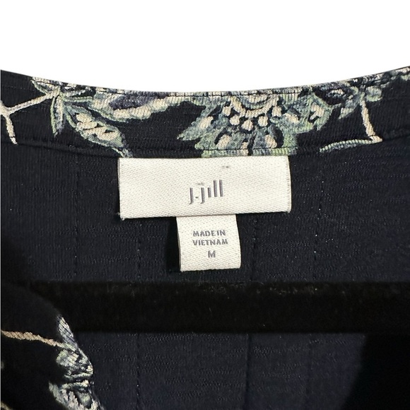 J. Jill Green Paisley Floral Cottagecore 3/4 Sleeve V-Neck Dress Relaxed Size M - Picture 11 of 11